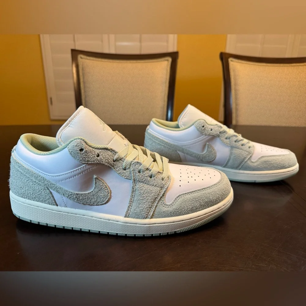 New Nike Air Jordan 1 Low Seafoam White Sneaker Shoes Size US 12 - Picture 2 of 13